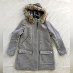 J. Crew Grey Wool Parka Size 0
